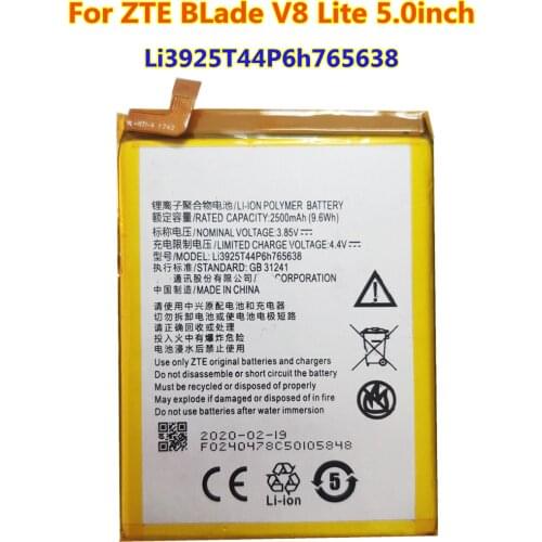 AZK 3.85V 2500mAh battery For ZTE Li3925T44P6h765638 phone Battery