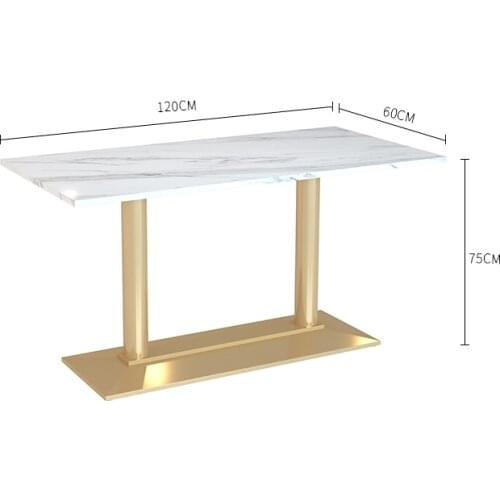 120*60 Customizable Marble Square Table Restaurant Simple Nordic Cocktail Table White For Coffee Shop Commercial Furniture