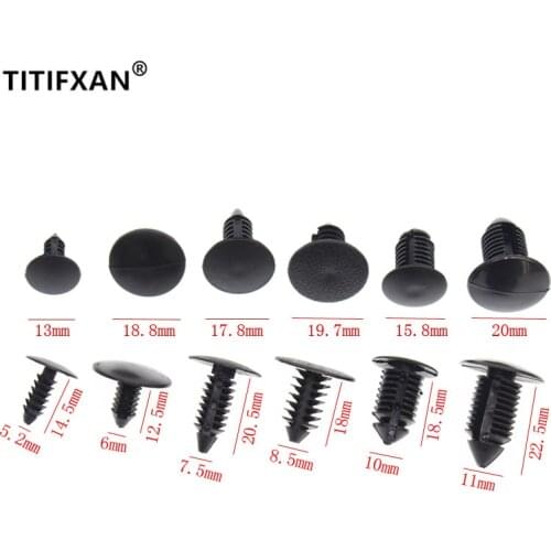 120PCS Universal Mixed Roof Cover Ceiling Hood Trunk Decorative Plates Barbed Rivet For Ford Plastic Fasteners Clips