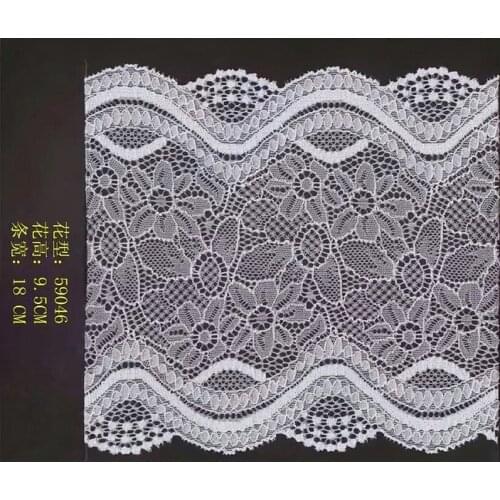 18cm high quality nylon polyester spandex elastic lace trim,YX-59046