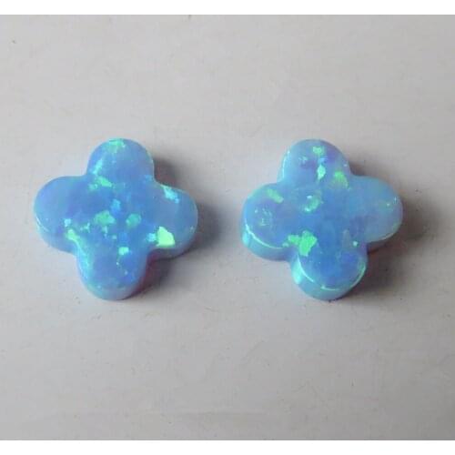 20pcs /lot 10mm Synthetic 4 Clover Opal stone Lucky Clover cut Opal stone for DIY Jewelry