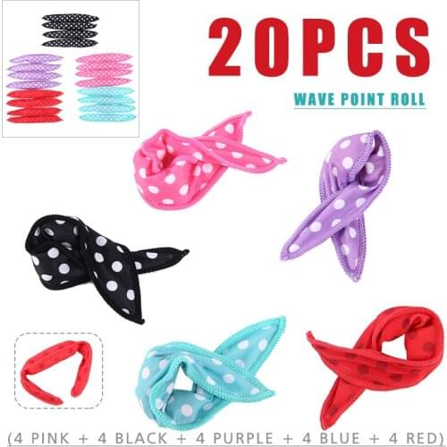 20Pcs Soft Sleep Pillow Rollers No Heat Hair Roller Foam Dots Curlers Benders DIY Hair Styling Heatless Curling Accessories