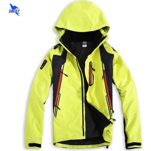 3 Layer Waterproof Mens Winter Thermal Waterproof Hiking Jackets Detachable Fleece Liner Windproof Ski Camping Fish Hooded Coat