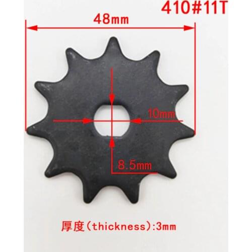 #410 8T/11T Electric GoKart Scooter Sprocket Gear for Engine Chain Drive Razor MX500 Dirt Rocket Bike DC Motor MY1020 Pinion