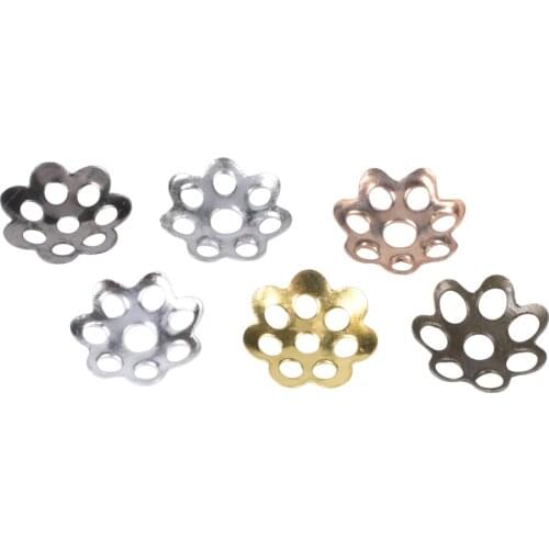 600Pcs/Lot Hollow Flower Caps Findings Cone End Bead Caps Filigree Loose Spacer Beads For DIY Jewelry Making Accessories