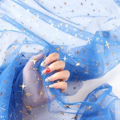 Mesh Fabrics Glitter Gold Cross For Wedding Chair Sashes Baby Bed Net DIY Sheer Curtains Girl Dress Sewing 2019 Free Shiping