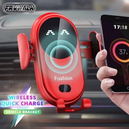 OLOPKY Wireless Charger Car Phone Holder Smart Sensor Auto shrink 15W Fast Charging Air Vent Mount Mobile Phone Stand Holder