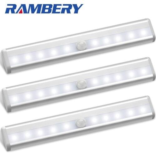 Motion Sensor Cabinet Light Under Counter Closet Lighting 10 LED Wireless Kitchen Lights Battery Operated light