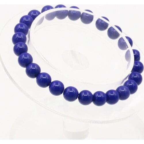 Dark Blue Artificial Resin Honey Wax Imitated Ambers Round Bead Bracelet 8mm 10mm Women Bracelet Accessories 7.5 Inch Y111