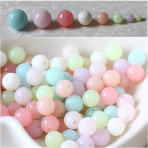 Wholesale Mixed Colors Candy Gumball Acrylic Round Spacer Loose DIY Beads 6.8.10.12.14mm DIY Handmade Jewelry Accessories AC-02