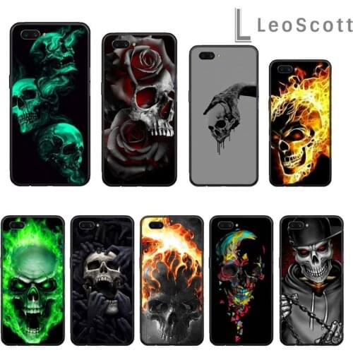 Art design cool skull flame Phone Cases For OPPO R9 R11 R15 R17 RENO Realme S PLUS Normal 2z 3 5 C2 pro