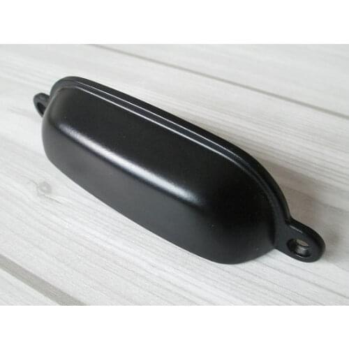 Retro Black Drawer Pull Dresser Pulls Knobs Handles Hardware Shell Cup / Classic Cabinet Knob Pulls / Kitchen Cupboard