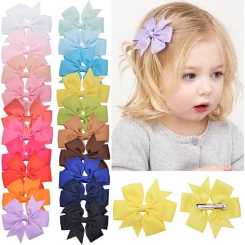 10pcs Childrens hair jewelry handmade baby V-ribbed ribbon bow hairpin hair accessories childrens headdress