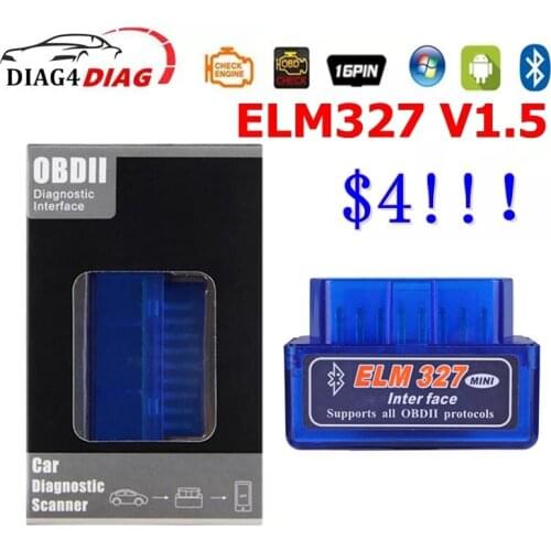 ELM327 V1.5 Bluetooth Super MINI ELM 327 OBD2 Diagnostic Tool Code Reader elm327 1.5 for Android Lowest Price