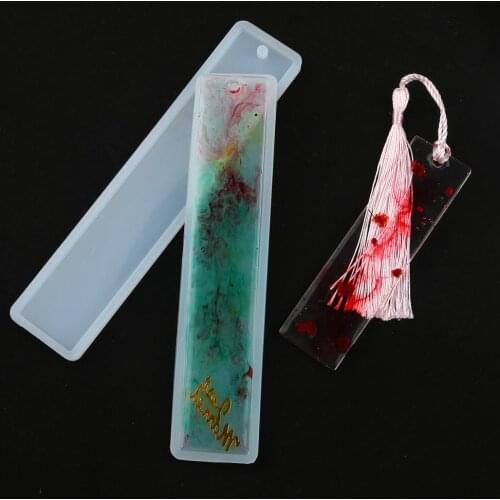 Rectangle Liquid Silicone Mold DIY Bookmark Mould UV Epoxy Resin Jewelry Making Pendant Crafts Art Supplies Transparent Molds