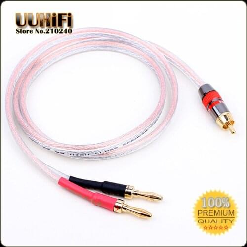 HIFI RCA to 2 Banana Stereo Speaker Cable Audio-cable for Amplifier