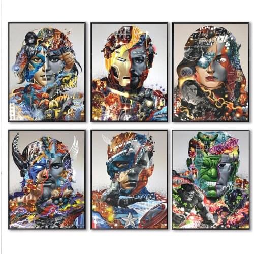 Marvel Avengers Canvas Painting Superheroe Captain America Thor Posters and Prints Wall Art Pictures for Living Room Decoration