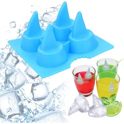 Kitchen Tool Whiskey Wine Cocktail Ice Cube DIY Ice Maker Mould Ice Cube Tray Silicone Ice Moulds Shark Fin Shape