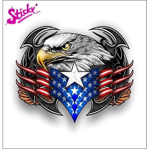 STICKY American Tribal Eagle Badge Brand Car Sticker Decal Decor Motorcycle Off-road Trunk Guitar Laptop PVC Vinyl