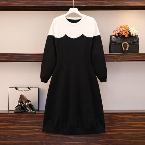 Youth Fashion Knitted Dress Womens Autumn And Winter New Figure Skirt