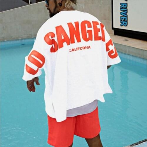 2021 Summer Youth Mens Latest High Street Fashion Trend Hip-Hop Loose Short-Sleeved T-Shirt Outdoor Casual Running Sports Tops