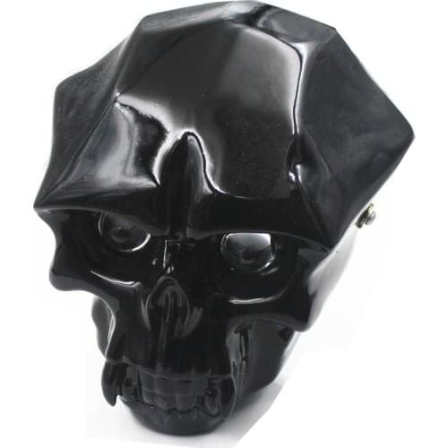 12v Motorcycle LED Skull Head Light Headlight Lamp With 43-46mm Mount Bracket Custom Cruiser Chopper Cafe Racer Old School