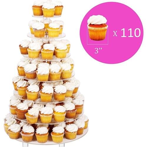 Wholesale 7 Tier circular Acrylic Cupcake Stand FREE SHIPPING wedding decoration