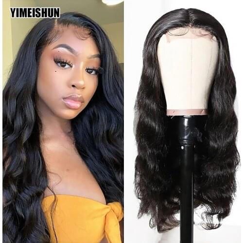 Yimeishun Body Wave Wig Remy 4x4 Closure Wig Body Wave Human Hair Wigs Pre Plucked t Part Wigs For Black Women Peruvian Hair