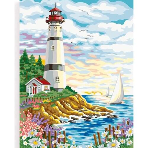 Scenery Lighthouse Scenery 11CT Cross Stitch Full Kit DIY Embroidery Knitting Handiwork Painting Sewing Promotions Sales Counted