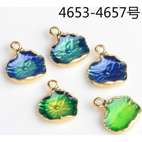 20pcs/lot blue and green leaves pendant alloy enamel Charm DIY accessories of necklace bracelet headdress