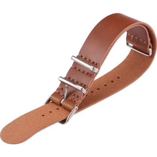 22mm Brown Black Leather Watchband Men Genuine Leather Straps Male Pin Buckle 12 Holes Wrist Belt Comfortable Replacement Strap