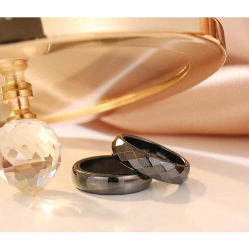 Luxurious Magnet Ring Black PunkHematite Ring Wide Arc Unisex Fashion Fine Jewelry Wholesale Rings Ring Couple Rings 2021