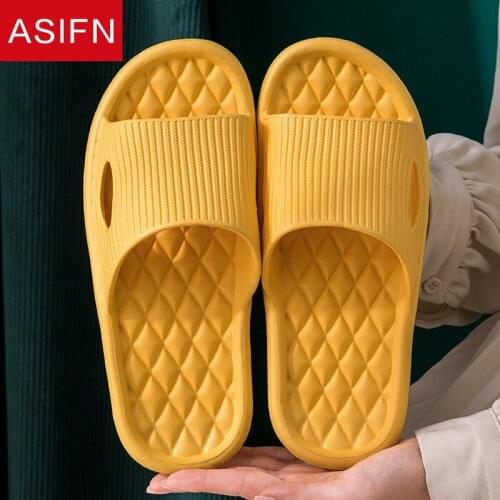 ASIFN Summer Bathroom Women Men Slippers Non-slip Couple Indoor Soft Bottoms Home Bath Women Slides Flip Flop Platform