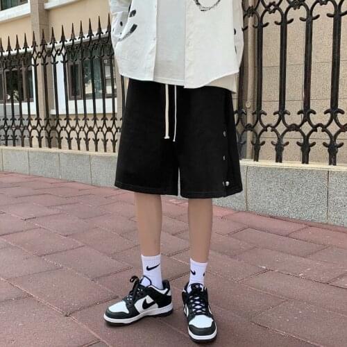 Summer breasted shorts tide brand thin loose loose casual five-point pants Korean style trend outer wear basketball pants