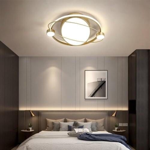 Nordic warm and romantic restaurant led ceiling lamp modern creative bedroom Ceiling lighting simple round study ceiling light