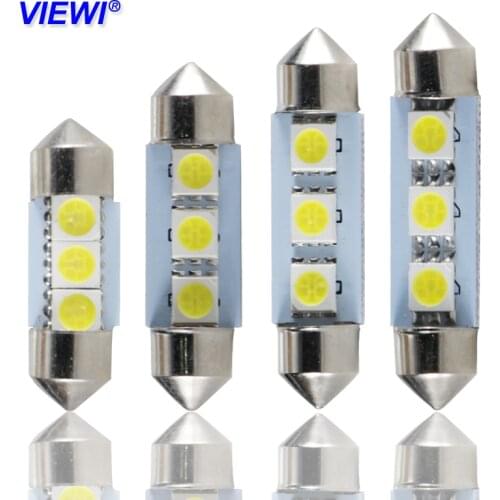 Viewi 4X Car Inside bulb LED Festoon 31mm 36mm 39mm 41mm C3W C5W C10W 12v 1W Auto Interior Dome light Reading Map Lamp 5050 SMD