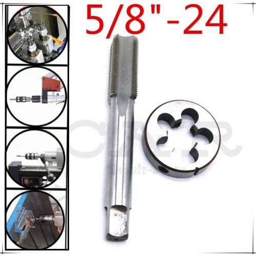 5.8-24 5/8" x 24 High Speed Steel Gunsmithing Tap and Die Set Thread per inch OD 1.5" (38mm) UNF HSS Threading Gunsmithing