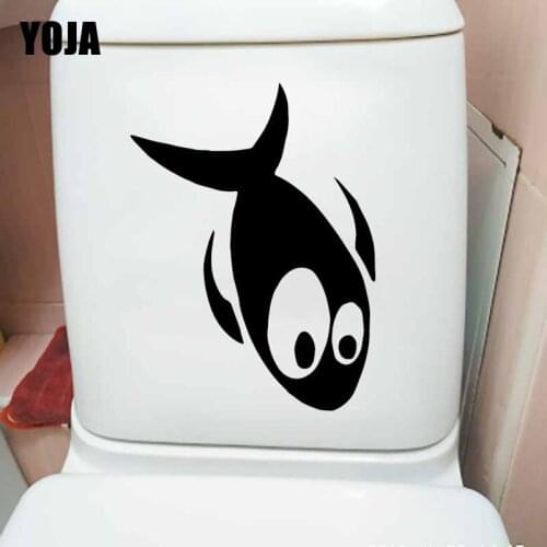 YOJA 17.8X23.8CM Cute Fish Art Wall Decal Toilet Seat Sticker Bedroom Home Decoration T5-0337