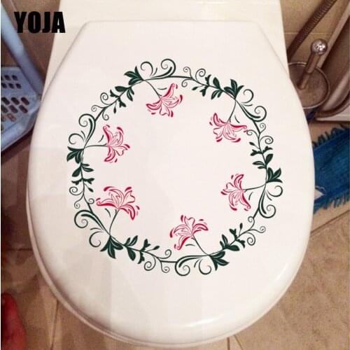 YOJA 20.9X21.1CM Fresh Literary Plant Wreath Bedroom Wall Stickers Mural Toilet Bathroom Decor T1-1463