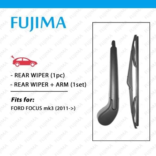 FUJIMA Rear Wiper Blade and Arm for Ford Focus Hatchback MK3 (2011-Onwards) Back Window Windscreen Focus III Rear Wiper Arm