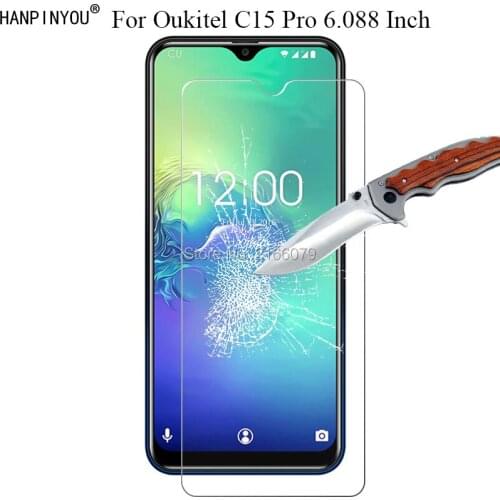 1 Pc / 2 Pcs 9H 2.5D Tempered Glass Screen Protector For Oukitel C15 Pro C15Pro 6.088" Protective Film + Clean Tools
