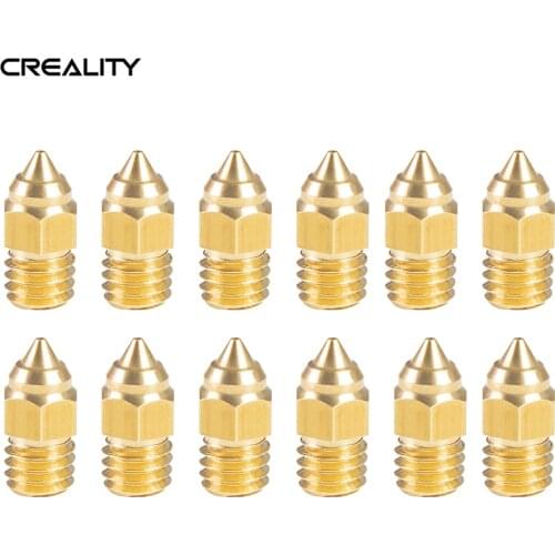 1/3/12 Pc Creality Extruder Brass Nozzle Thread Printer Head 0.4mm Output for Creality CR-6 SE 1.75mm Filament Nozzle 3D Printer