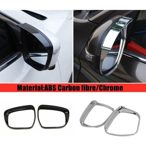2pcs For Nissan QASHQAI J11 2014-2020 ABS Carbon fibre Car rearview mirror block rain eyebrow cover trim Car Styling Accessories