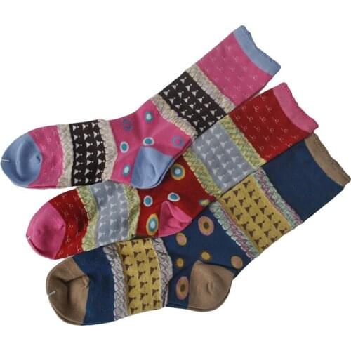 3 Pairs Japanese style Fashion new spring wind piles of cotton socks Women' socks