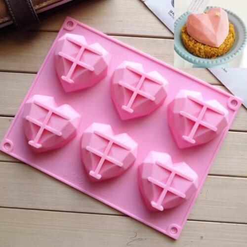 6 Cavity Pan Soap Heart shaped Accessories Tools Molds DIY Mousse Chocolate Baking Love Sphere Baby Diamond Bakeware Moulds