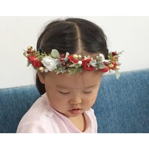 Free Shipping Christmas Red Flower Crown