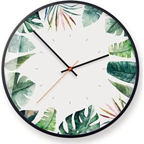 Mute Wall Clock Round Mechanism Electronic Quartz Clock Metal Roman Numerals Home Watch Klok Wall Decor Home Decor Kitchen5K529