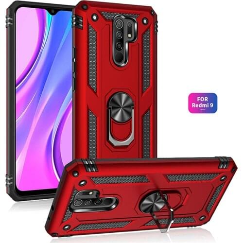 For Xiaomi Redmi 9 Case 6.53" Magnet Car Ring Stand Holder Cover for Xiomi Redmi 9 Prime Redmi9 9prime M2004J19G Funda Coque