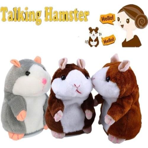 Kids Talking Hamster Mouse Pet Soft Plush Toys Electronic Speak Sound Record Hamster Doll Toy For Children Christmas Gift TY0500