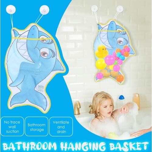 Baby Bath Toy Storage Bag Cartoons Animal Print Mesh Trash Can Baby Bathtub Game Rack Bathroom Organizer Storage Brinquedos